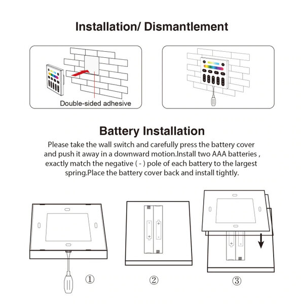 Gledopto RF Wandpaneel Color and White geschikt voor 4 Zones