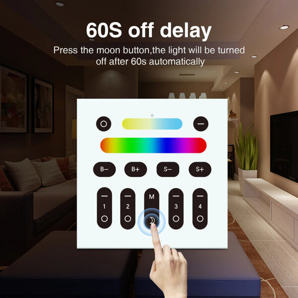 Gledopto RF Wandpaneel Color and White geschikt voor 4 Zones