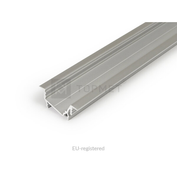 Topmet 14mm Aluminium Inbouw Hoek Profiel 1 meter Zilver Geanodiseerd DIAGONAL14
