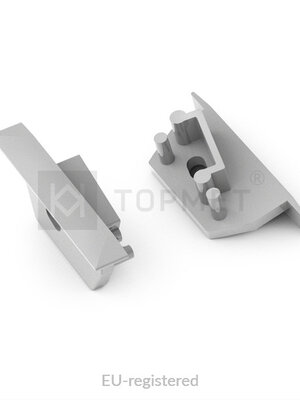 Einddop SET DIAGONAL14 Zilver 2 stuks