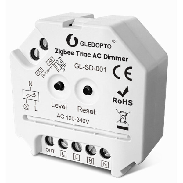 Gledopto Zigbee Draadloze TRIAC 230v inbouw dimmer