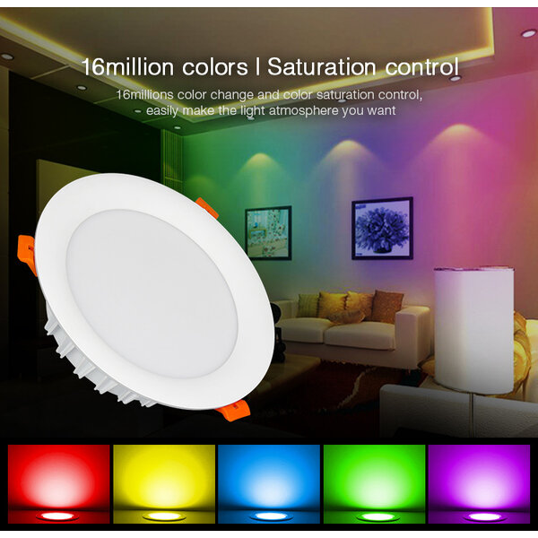 Milight / MiBoxer 18 Watt RGB+CCT LED Downlight FUT065