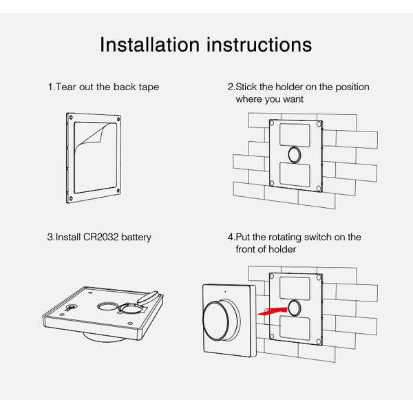 Milight / MiBoxer 2.4Ghz Draadloos Wandpaneel Voor Zone Controllers, Lampen en TRIAC Controllers