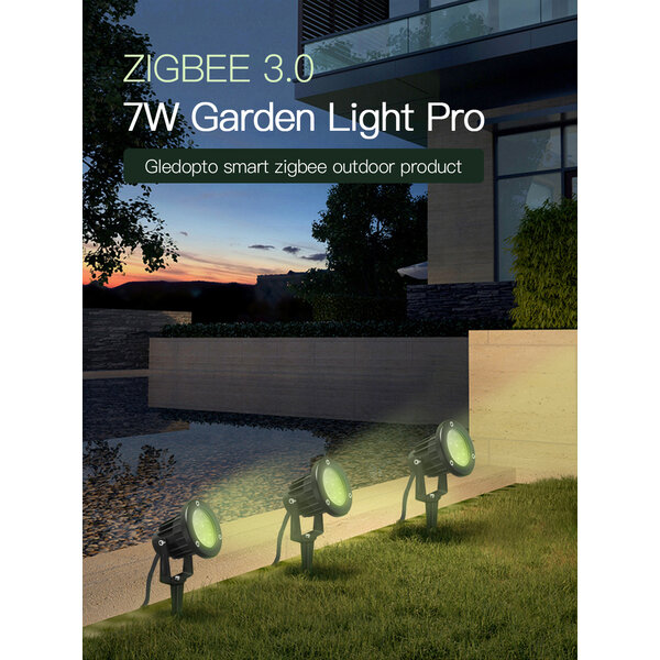 Gledopto Zigbee 3.0 PRO RGB+CCT Waterdichte 7 Watt LED Tuinspot
