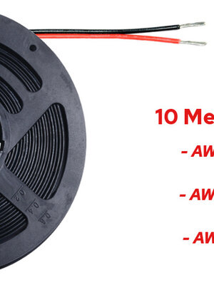 10 Meter Stroomdraad 2 aderig Rood / Zwart