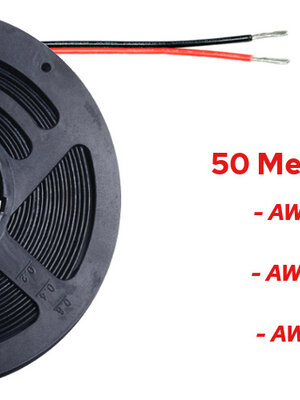 50 Meter Stroomdraad 2 aderig Rood / Zwart