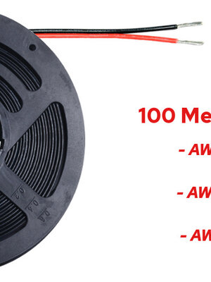 100 Meter Stroomdraad 2 Aderig Rood / Zwart