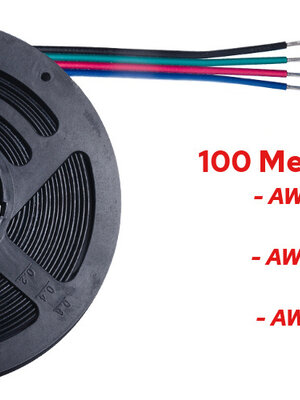 100 Meter Stroomdraad 4 Aderig RGB