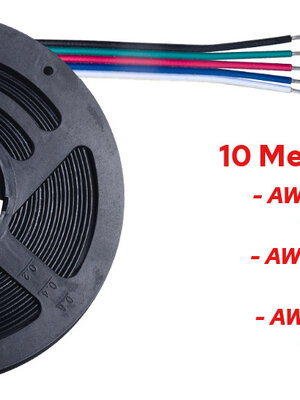 10 Meter Stroomdraad 5 Aderig RGBW