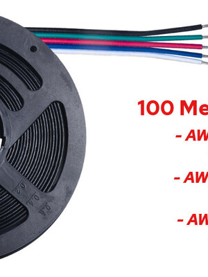 100 Meter Stroomdraad 5 Aderig RGBW