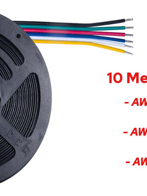 10 Meter Stroomdraad 6 Aderig RGB+CCT