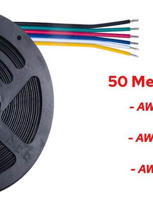 50 Meter Stroomdraad 6 Aderig RGB+CCT