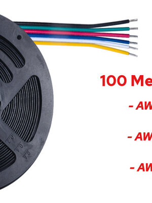 100 Meter Stroomdraad 6 Aderig RGB+CCT