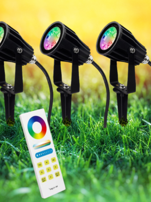 3x 6 Watt Tuinspot Compleet met Afstandsbediening