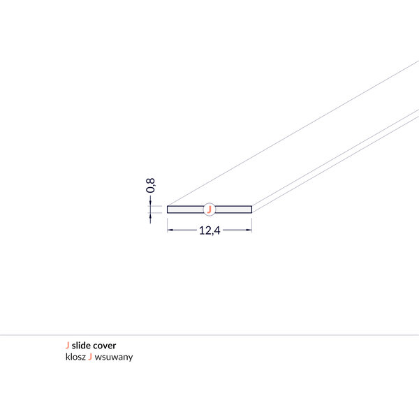 Topmet Milky Cover 2 Meter J Slide voor Begton12 en Begtin12 Profielen