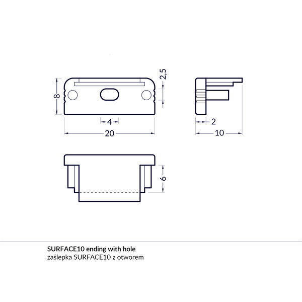Topmet Surface10 Einddop Wit