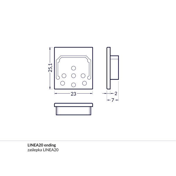 Topmet Linea20 Einddop Zwart