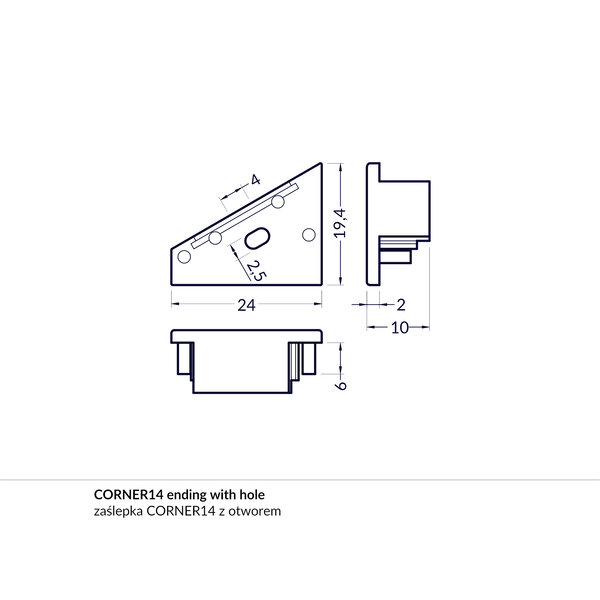 Topmet Corner14 Einddop Zwart GEN1