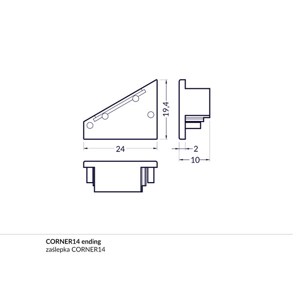 Topmet Corner14 Einddop Zwart GEN1