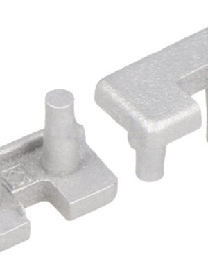 Slim8 Einddop Zilver Open Vierkant