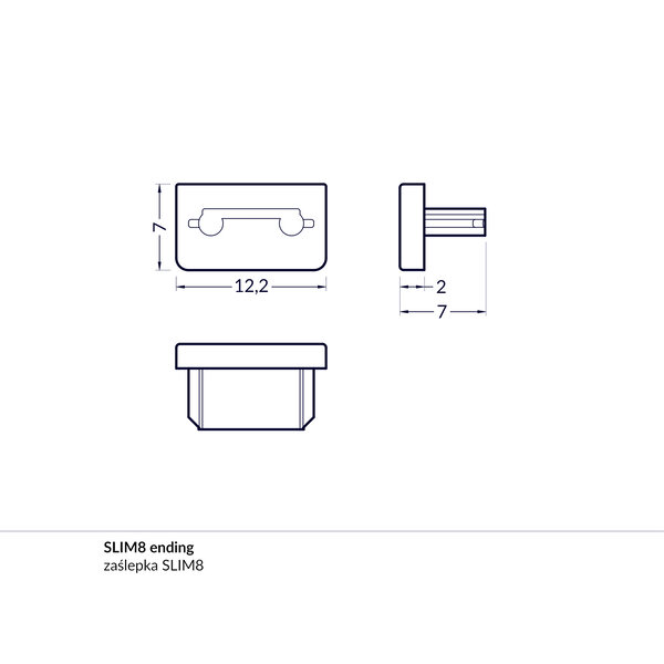 Topmet Slim 8 Einddop Grijs