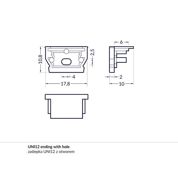 Topmet Uni12 Einddop Grijs