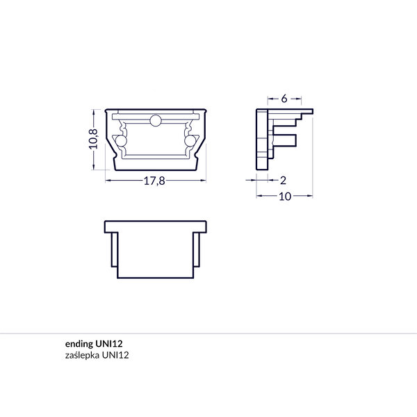 Topmet Uni12 Einddop Grijs