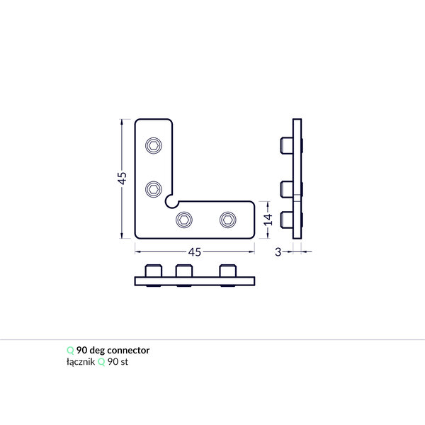 Topmet Frame14 Q Connector 90°