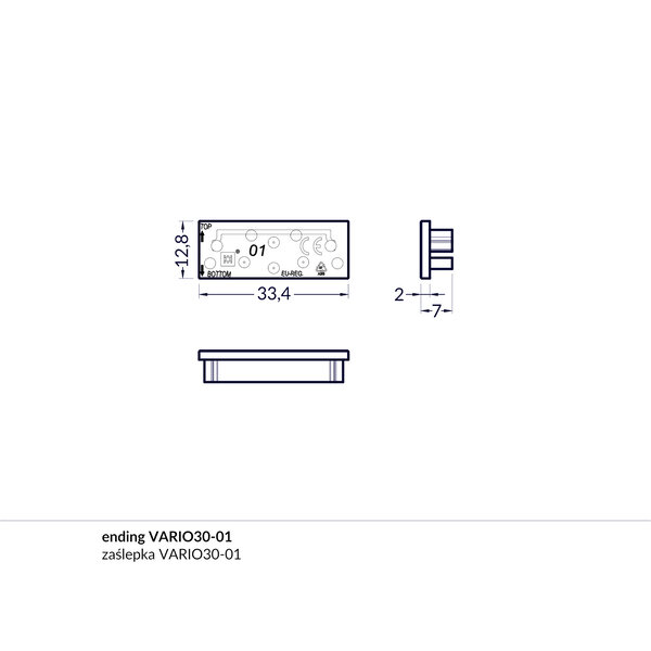 Topmet Einddop Zilver VARIO30-1