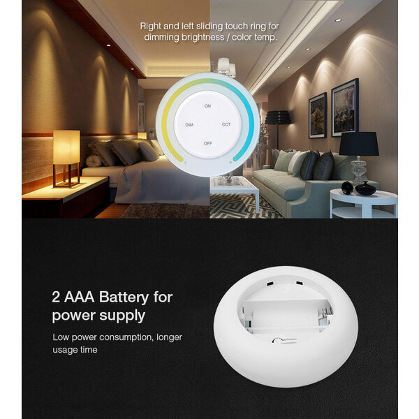 Milight / MiBoxer S1 Sunrise Wandpaneel voor Enkel kleurige- en DualWhite LEDStrip Controllers