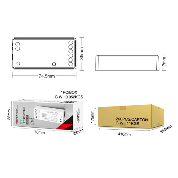 Milight / MiBoxer RGB LEDStrip Zone Controller WiFi + Bluetooth + 2.4 GHz