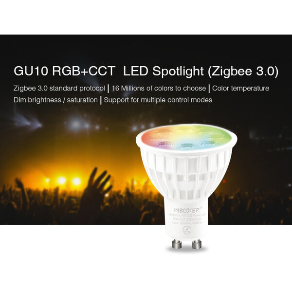 Milight / MiBoxer Zigbee 3.0 GU10 RGB+CCT Inbouwspot 4 Watt