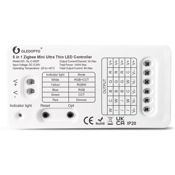 Gledopto Zigbee 3.0 PRO 5in1 Mini LED Controller
