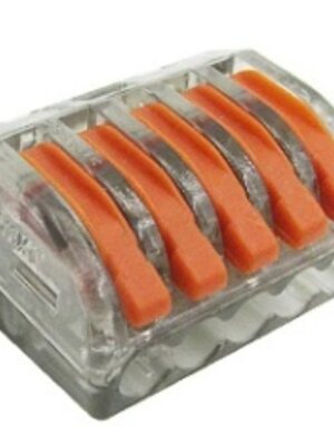 Stroomdraad Verbindingsklem 5 aderig Samenvoegen Transparant