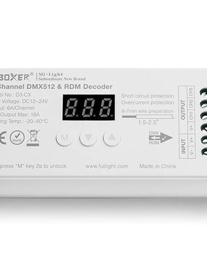 3 Kanaals DMX512 & RDM Decoder voor RGB LEDStrips
