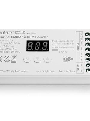 4 Kanaals DMX512 & RDM Decoder voor RGBW LEDStrips