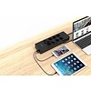 Orico stekkerdoos met acht stopcontacten en vijf USB-laadpoorten -  Incl. aan/uit schakelaar en overspanningsbeveiliging - Zwart