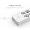 Orico stekkerdoos met vier stopcontacten en vijf USB-laadpoorten - 4000W - Incl. aan/uit schakelaar -  wit
