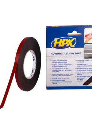 Dubbelzijdige HSA bevestigingstape - antraciet 9mm x 10m