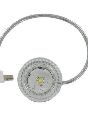 USB mini LED-lampje / leeslampje - helder wit - spiraalkabel