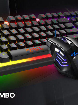 Gaming set met muis, toetsenbord, koptelefoon en muismat - RGB verlichting