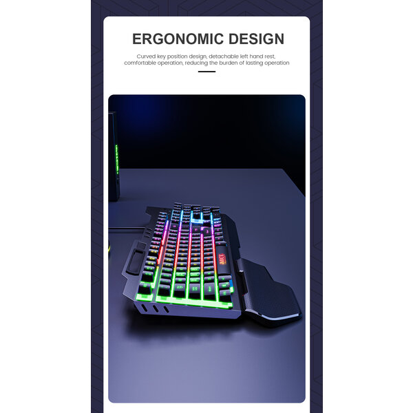 Imice Game toetsenbord met RGB verlichting - Handsteun - 104 toetsen