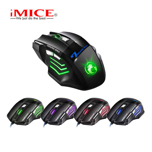 Imice Game muis met RGB verlichting - 7 knoppen - Instelbare DPI