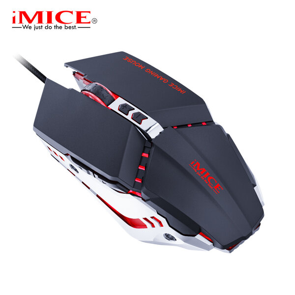 Imice Metalen mechanische game muis - 7 knoppen - Instelbare DPI - LED Verlichting