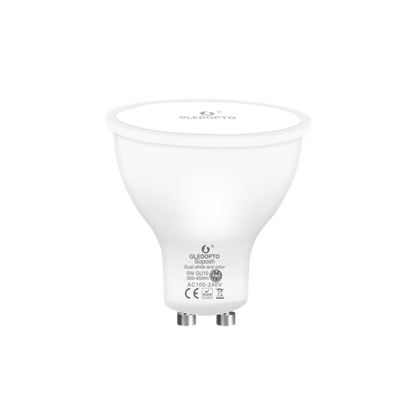 Gledopto Zigbee PRO Color and White 5 Watt GU10 Spot 120° lens