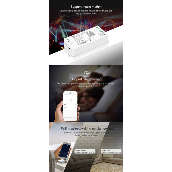 Milight / MiBoxer RGB/W/CCT 3in1 LEDStrip Zone Controller WiFi + Bluetooth + 2.4 GHz - FUT037W+