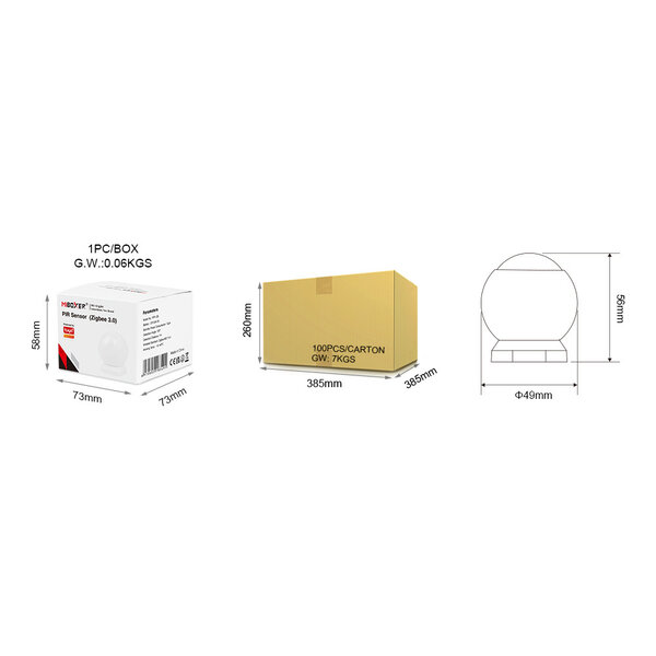 Milight / MiBoxer Zigbee 3.0 Draadloze PIR Sensor Bewegingsmelder