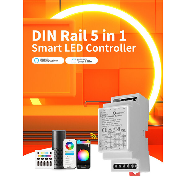 Gledopto Din Rail Zigbee PRO 5in1 Smart LED Controller