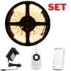 LED Strip 5 meter – Combinatie Set – Warm Wit 3000K - 300LEDS– Spatwaterdicht - Inclusief Dimmer – Inclusief Afstandsbediening – Inclusief Voedingsadapter – Plug & Play