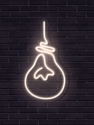 Neon Logo met LED gloeilamp